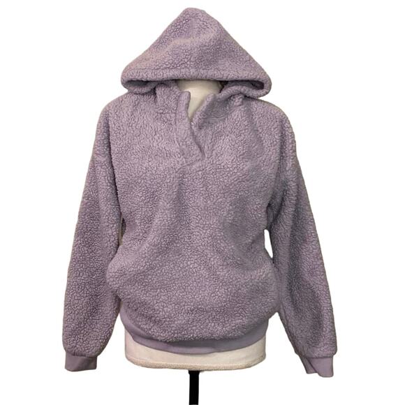Lukka Lux Hoodie Womens Small Purple Fleece Sweater Cozy Soft Fuzzy Knit USED - Picture 1 of 12